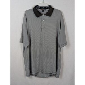 Peter Millar Summer Comfort Striped Polo Shirt Brown Men's Size XL